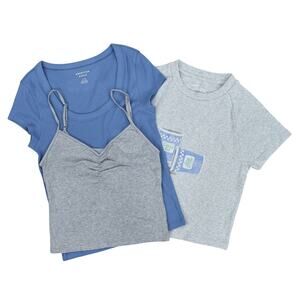 American Eagle/Aerie Assorted Top Bundle Blue Grey Size Small